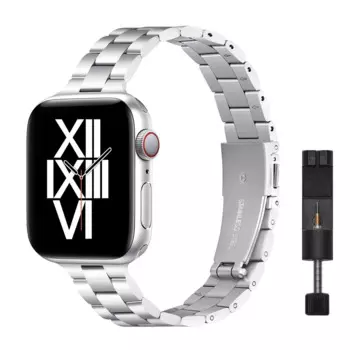 Ремешок металлический для Apple Watch SE 6 40 мм 44 мм, тонкий браслет из нержавеющей стали для iWatch 5/4/3/2/1 38 мм 42 мм