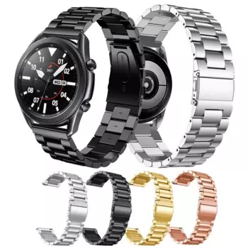 Ремешок металлический однотонный для Samsung Galaxy Watch 3, деловой браслет из нержавеющей стали для Galaxy Watch 46 мм, 20 мм 22 мм