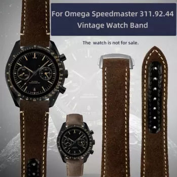 Ремешок мужской из матовой кожи, винтажный браслет для часов Omega Dark Side of the Moon Speedmaster 311.92.44, из натуральной кожи, 21 мм