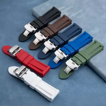 Ремешок NFR 22 мм 24 мм универсальный резиновый для смарт-часов Panerai, ремешок для смарт-часов Tudor Jeep Breitling Huawei