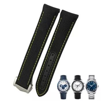 Ремешок PCAVO изогнутый из нейлона и холста для часов Omega Seamaster 300 AT150 Speedmaster, 19 мм 20 мм 21 мм