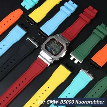Ремешок резиновый для часов GMW-B5000, водонепроницаемый браслет для мужчин, маленький серебристый блок, аксессуары