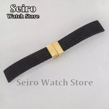 Ремешок резиновый SKX007 22 мм, Пряжка из нержавеющей стали PVD черного и золотого цвета, запчасти для часов, аксессуары, сменные инструменты для ремонта
