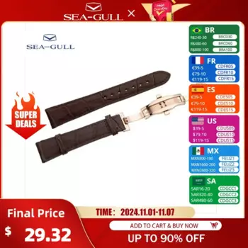 Ремешок с пряжкой-бабочкой для мужских и женских часов, 22 мм