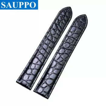 Ремешок SAUPPO из крокодиловой кожи для наручных часов, подходит для соло-часов Картье, с круглой текстурой