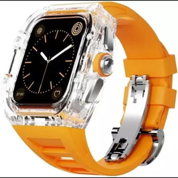 Ремешок SCHIK для часов, прозрачный ремешок для часов, для Apple Watch серии 8, 7, 6, 5, 4, SE, 44 мм, 45 мм, прозрачные часы, спортивные дышащие