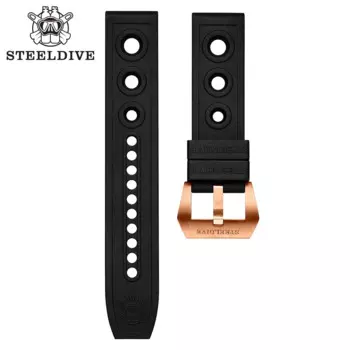 Ремешок SD2201S STEELDIVE для мужских часов, бронзовый резиновый браслет с пряжкой, шириной 20 мм/22 мм, оранжевый/черный/зеленый/синий/красный/желтый