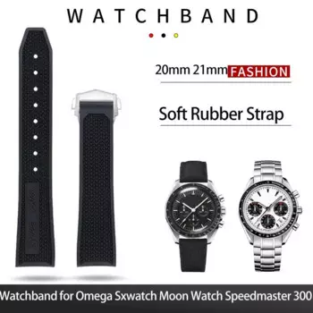 Ремешок силиконовый для часов Omega Speedmaster 326, 20/21 мм