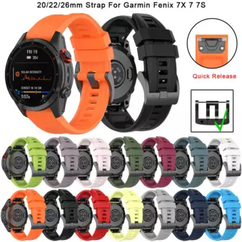 Ремешок силиконовый для Garmin Fenix 7X 7 7S Pro 5X 5 5S 6X 6 6S 3HR