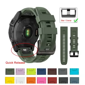 Ремешок силиконовый для Garmin Fenix 7X 7 Pro Forerunner 935 945 Fenix 3 3 HR 6 6X 5 5X, 22 26 мм
