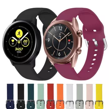 Ремешок силиконовый для Samsung Galaxy Watch 3 41/45 мм Active 2 40/44 мм Gear S3 Hwawei GT 2, браслет для часов Amazfit GTS GTR2, 20 мм 22 мм