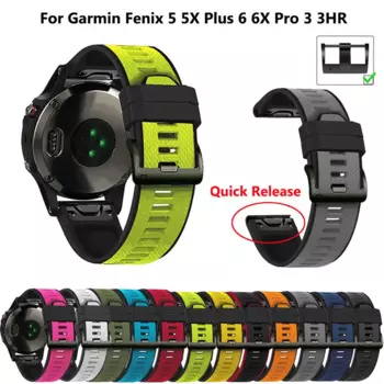 Ремешок силиконовый для смарт-часов Garmin Fenix 6 6S 6X 5X 5 5S 3 3HR Forerunner 935 945 S60