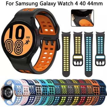 Ремешок силиконовый изогнутый для Samsung Galaxy Watch 4 40 44 мм, мягкий официальный браслет для наручных часов, 42 46 мм 20 мм