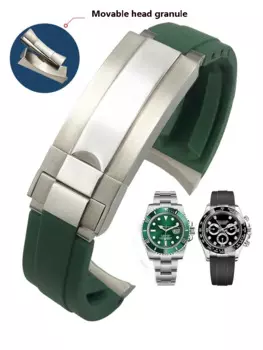 Ремешок со стальной головкой для часов Rolex Water Ghost Submariner GMT OYSTERFLEX Omega Iwc тонкая Регулировка ремешок для часов 20 мм
