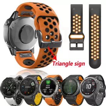 Ремешок спортивный силиконовый для Garmin Fenix 6X 6S 6Pro 5X 55S Plus 3HR D2 Delta PX 26 22 мм