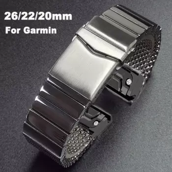 Ремешок стальной высокого качества для Garmin Tactical x 7Pro Fenix 7X 6X 7 6 5 Pro 5X 3HR, браслет для Garmin Watch 26 мм 22 мм 20 мм