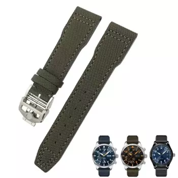 Ремешок TINTAG из нейлоновой кожи для часов, 20 мм, 21 мм, для IWC Портофино Big Pilot IW3293 Mark 18 Series, для часов из кожи и нейлона