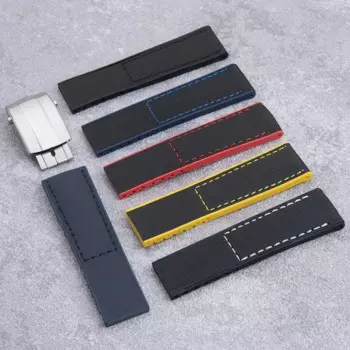 Ремешок TINTAG из нейлоновой ткани высокой плотности 22 мм 24 мм с резиновым ремешком, аксессуары для часов, ремешок для часов для Avenger Super Ocean