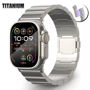 Ремешок титановый для Apple Watch Ultra2, браслет с магнитной застежкой для IWatch Series 6 5 4 Se 44 мм 42 мм, 49 мм 7 8 9 45 мм