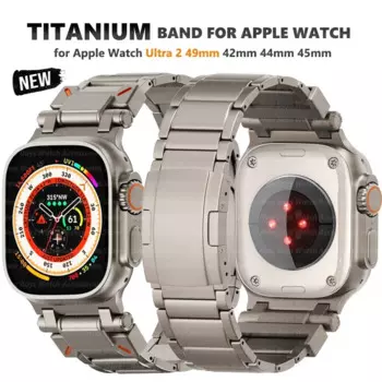 Ремешок титановый для Apple Watch Ultra 1 2 49 мм Series 10 9 8 7 46 мм 45 мм, роскошный мужской звеньевой браслет для Iwatch 6 5 4 Se 44 мм correa