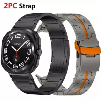 Ремешок титановый для Samsung Galaxy Watch Ultra 47 мм, роскошный мужской браслет без зазоров с изогнутым концом, 2 шт.