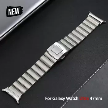 Ремешок титановый для Samsung Galaxy Watch Ultra 47 мм, роскошный металлический браслет с пряжкой из нержавеющей стали для galaxy watch 47 мм