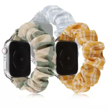 Ремешок тканевый для Apple watch Band 40 мм 38 мм, тонкий клетчатый браслет для iWatch Series 1 2 3 4 5 6 SE 44 мм 42 мм, Шпилька для волос