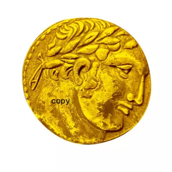 Репродукция монеты Cippus Sun-God Apollo Head из меди