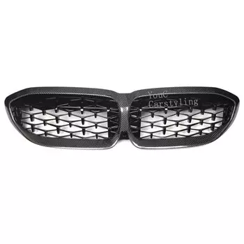 Решетка из углеродного волокна G20 Diamond Style для BMW 3 серии G20 G21 318i 320i 330i M340i Решетка переднего бампера 2019-2022, черная