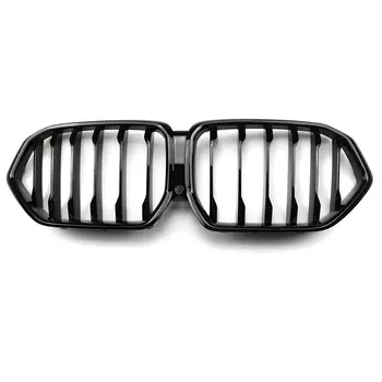 Решетка переднего бампера для BMW X6 G06 X6M F96 2020 2021 2022, одиночная двойная решетка, глянцевая черная передняя решетка радиатора