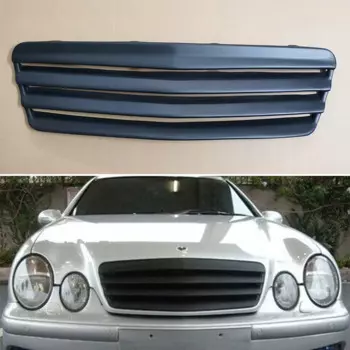 Решетка радиатора для Mercedes Benz Clk W208, 1998, 1999, 2000, 2001, 2002 год, набор аксессуаров для гоночного гриля, корпуса из стеклопластика, матовый черный