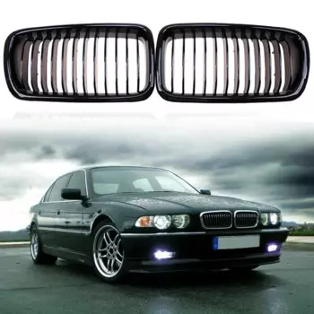 Решетка радиатора на передний бампер для BMW E38, 7 серии, 728, 730, 735, 740, 1995-2001 (глянцевый черный), 51138125811, 51138125812