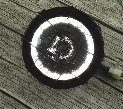 Ретро 6,9 "мотоцикл Кафе Рейсер пользовательский головной светильник трекер решетка Головной фонарь передсветильник светодиодный дневные ходовые светильник