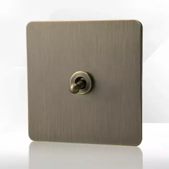 Металлический настенный выключатель и розетка Depo Guye, бронзовый