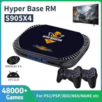 Ретро игровая консоль Amlogic S905X4 70 + эмуляторы для PS1/PSP/N64/DC/SS/MAME встроенные 48000 + игр 4K HD ТВ игровая приставка для детей