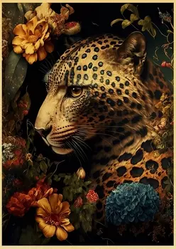 Ретро картина с цветами птицами животными lanxihaibao