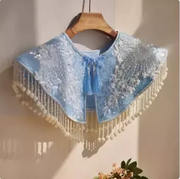 Ретро накидка с круглым вырезом короткая куртка шаль ручной работы с кисточками