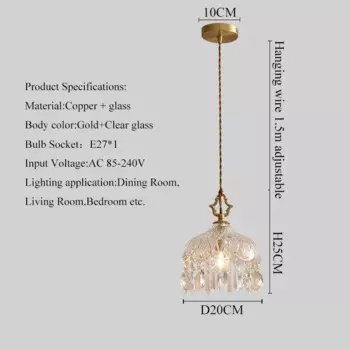 Подвесной светильник JIANKEXING золотого цвета