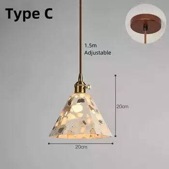Ретро полупрозрачные каменные люстры, регулируемые подвесные светильники с проволокой, прикроватные кухонные островные светодиодные подвесные светильники для ресторана