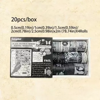 Ретро васи лента 20 рулонов YOUQIWJ