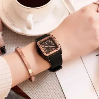 Ретро водонепроницаемые квадратные часы женские кварцевые часы римские Калибровочные часы с кремнеземный ремешок женские часы G8154