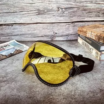Ретро желтые мотоциклетные очки с пузырьковым козырьком, линзы для езды на мотоцикле, защита от ультрафиолета, лобовое стекло, красочные винтажные полулицевые шлемы