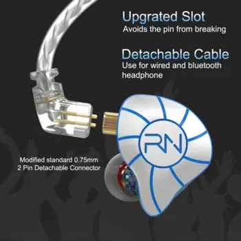 RevoNext RH-215 IEMs 4BA + 1DD HiFi проводные наушники-вкладыши, стереонаушники со съемным аудиокабелем RevoNext