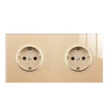 Реwnssin электрическая розетка стеклянная золотая 1-4 гнезда с USB