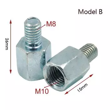 Резьбовой переходник M10 M8 конвертер для зеркала заднего вида мотоцикла винтовой переходник хромированная резьба набор из 2 шт.
