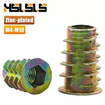 Резьбовые вставки гайки HSLSLS для дерева желтые М4-М10