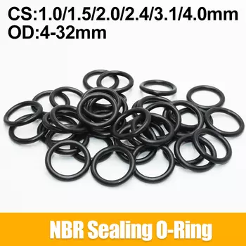 Резиновое уплотнительное кольцо NBR CS 1.0/1.5/2/2,4/3/4 мм черного цвета