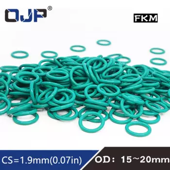 Резиновые кольца O-ring FKM, 10 шт., зелёные, 1.9 мм