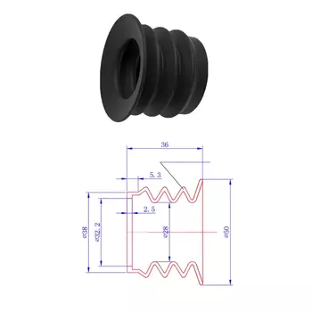 Резиновые щитки для глаз VBNM L36 черные 33-38 мм