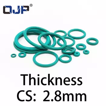 Резиновые уплотнительные кольца OJP, зелёные, FKM, CS2.8 мм